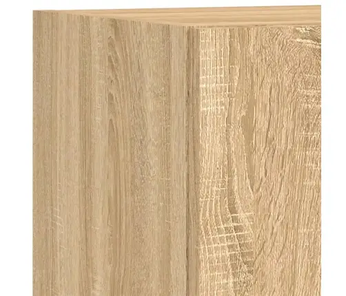 Sieninė Tv Sekcija Su Led, 5 Dalių, Ąžuolo, Apdirbta Mediena