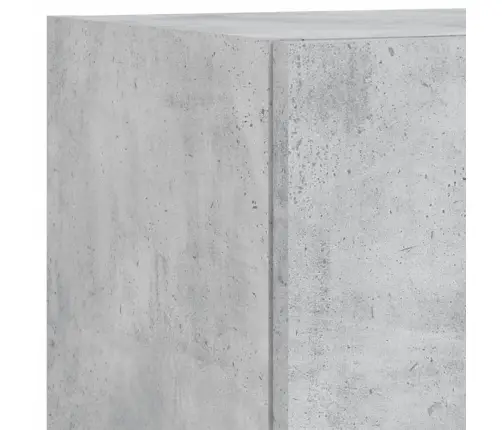 Sieninė Tv Sekcija Su Led, 5 Dalių, Betono, Apdirbta Mediena