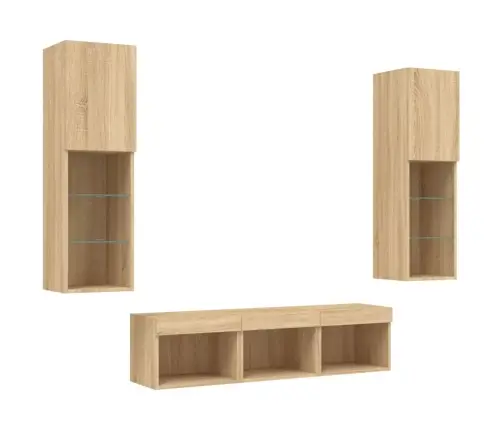 5-Osaline Telerikappide Komplekt Led-Tuledega, Sonoma Tamm