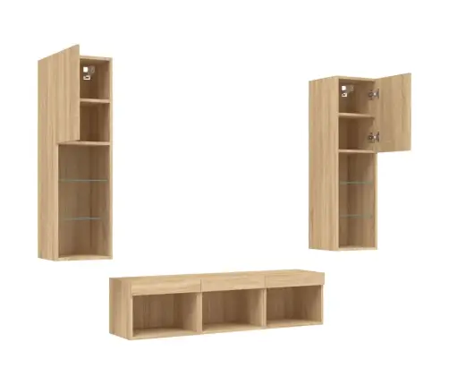 5-Osaline Telerikappide Komplekt Led-Tuledega, Sonoma Tamm