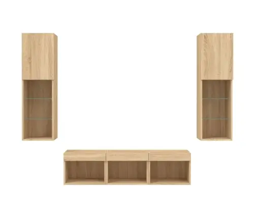 5-Osaline Telerikappide Komplekt Led-Tuledega, Sonoma Tamm