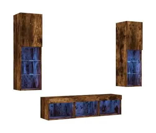 5-Daļīgs Tv Skapīšu Komplekts Ar Led, Ozola, Inženierijas Koks Vidaxl 5-Daļīgs Tv Skapīšu Komplekts Ar Led, Ozola, Inženierijas Koks Vidaxl