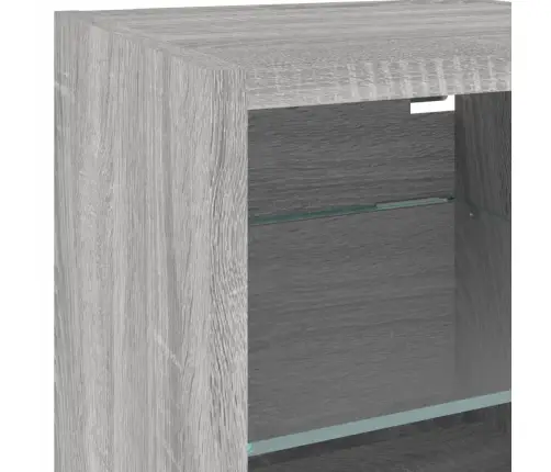 6-Daļīgs Tv Skapīšu Komplekts Ar Led, Pelēka Ozola Vidaxl