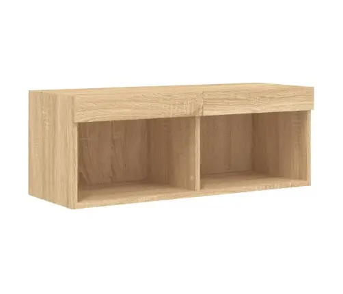 4-Daļīgs Tv Skapīšu Komplekts Ar Led, Ozola, Inženierijas Koks Vidaxl