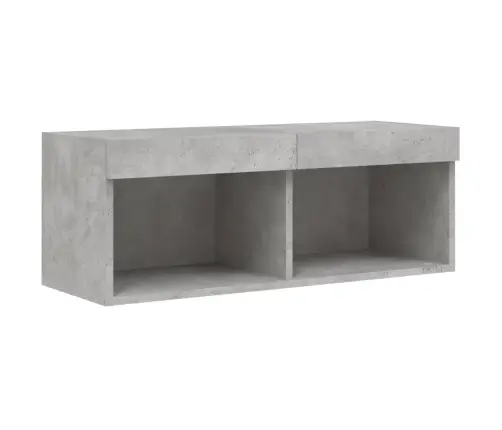 4-Daļīgs Tv Skapīšu Komplekts Ar Led, Betona Pelēks Vidaxl