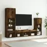 4-Daļīgs Tv Skapīšu Komplekts Ar Led, Ozola, Inženierijas Koks Vidaxl
