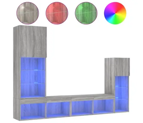 4-Osaline Telerikappide Komplekt Led-Tuledega, Hall Sonoma Tamm