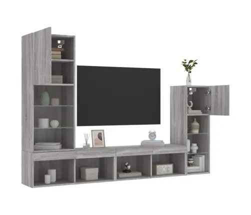 4-Osaline Telerikappide Komplekt Led-Tuledega, Hall Sonoma Tamm