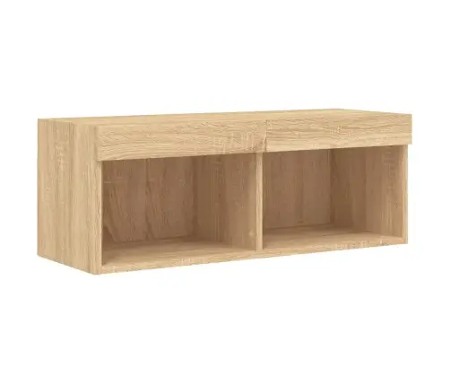 4-Daļīgs Tv Skapīšu Komplekts Ar Led, Ozola, Inženierijas Koks Vidaxl