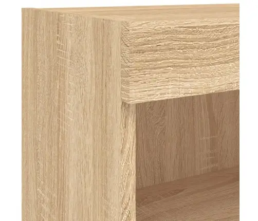 Sieninė Tv Sekcija Su Led, 8 Dalių, Ąžuolo, Apdirbta Mediena