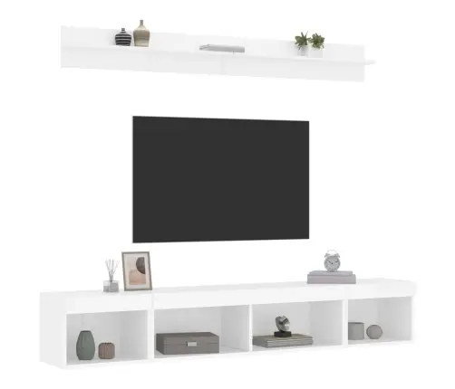 5-Daļīgs Tv Skapīšu Komplekts Ar Led, Balts, Inženierijas Koks Vidaxl 5-Daļīgs Tv Skapīšu Komplekts Ar Led, Balts, Inženierijas Koks Vidaxl