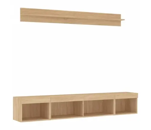 5-Daļīgs Tv Skapīšu Komplekts Ar Led, Ozola, Inženierijas Koks Vidaxl 5-Daļīgs Tv Skapīšu Komplekts Ar Led, Ozola, Inženierijas Koks Vidaxl