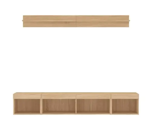 5-Daļīgs Tv Skapīšu Komplekts Ar Led, Ozola, Inženierijas Koks Vidaxl 5-Daļīgs Tv Skapīšu Komplekts Ar Led, Ozola, Inženierijas Koks Vidaxl