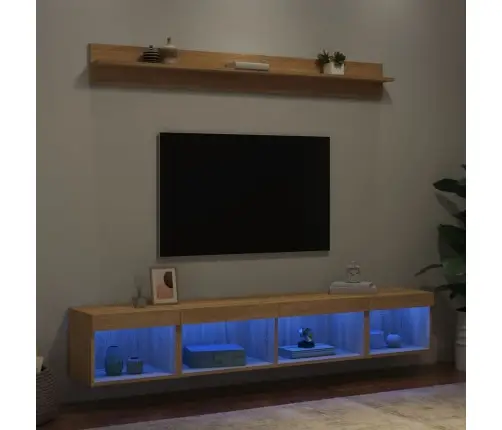 5-Daļīgs Tv Skapīšu Komplekts Ar Led, Ozola, Inženierijas Koks Vidaxl 5-Daļīgs Tv Skapīšu Komplekts Ar Led, Ozola, Inženierijas Koks Vidaxl