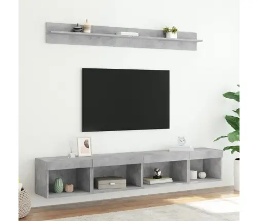 5-Daļīgs Tv Skapīšu Komplekts Ar Led, Betona Pelēks Vidaxl