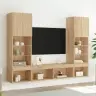 5-Daļīgs Tv Skapīšu Komplekts Ar Led, Ozola, Inženierijas Koks Vidaxl
