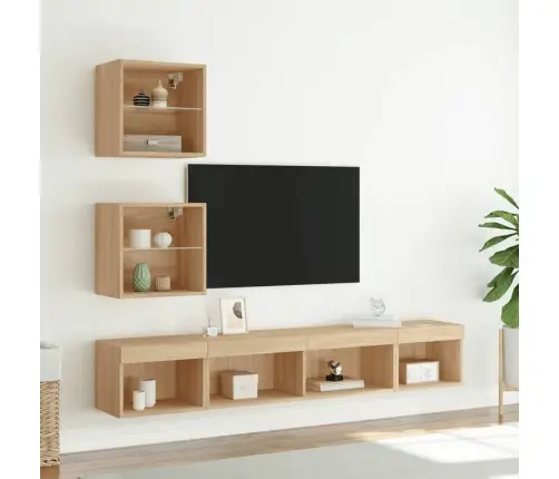 5-Daļīgs Tv Skapīšu Komplekts Ar Led, Ozola, Inženierijas Koks Vidaxl 5-Daļīgs Tv Skapīšu Komplekts Ar Led, Ozola, Inženierijas Koks Vidaxl