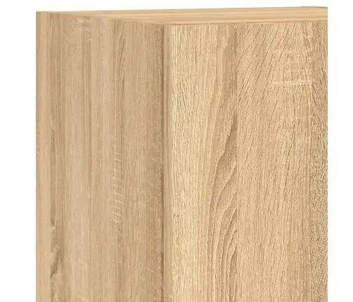 Sieninė Tv Sekcija Su Led, 4 Dalių, Ąžuolo, Apdirbta Mediena