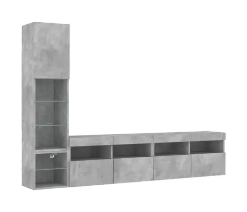 4-Osaline Telerikappide Komplekt Led-Tuledega, Betoonhall