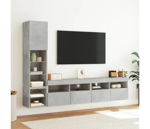 4-Osaline Telerikappide Komplekt Led-Tuledega, Betoonhall