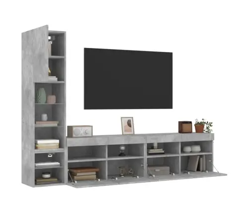 4-Osaline Telerikappide Komplekt Led-Tuledega, Betoonhall