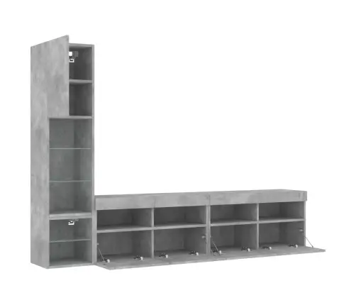 4-Osaline Telerikappide Komplekt Led-Tuledega, Betoonhall