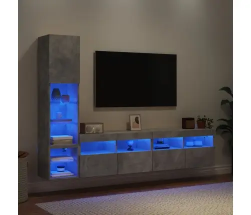 4-Osaline Telerikappide Komplekt Led-Tuledega, Betoonhall