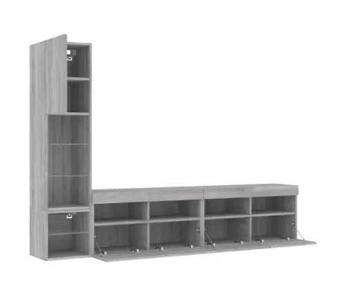4-Osaline Telerikappide Komplekt Led-Tuledega, Hall Sonoma Tamm