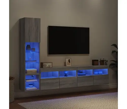 4-Osaline Telerikappide Komplekt Led-Tuledega, Hall Sonoma Tamm