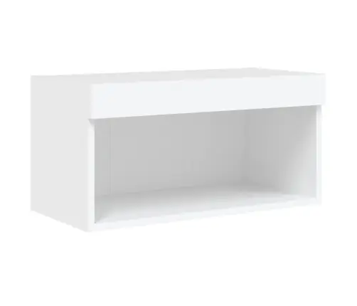 5-Daļīgs Tv Skapīšu Komplekts Ar Led, Balts, Inženierijas Koks Vidaxl