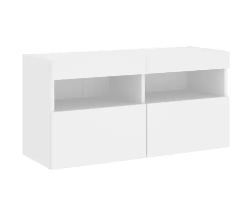 5-Daļīgs Tv Skapīšu Komplekts Ar Led, Balts, Inženierijas Koks Vidaxl