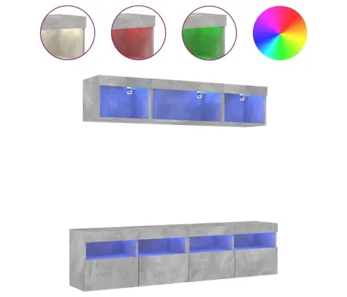 5-Osaline Telerikappide Komplekt Led-Tuledega, Betoonhall