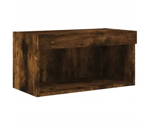 Sieninė Tv Sekcija Su Led, 5 Dalių, Dūminio Ąžuolo, Mediena