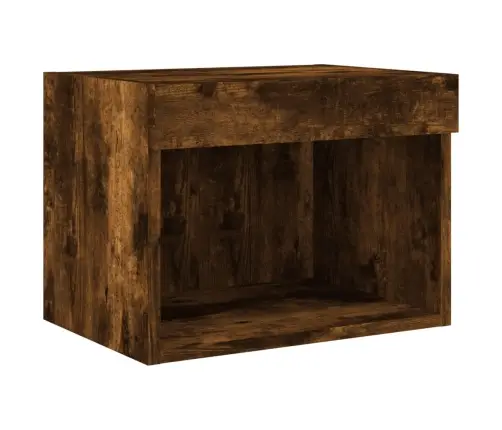 Sieninė Tv Sekcija Su Led, 5 Dalių, Dūminio Ąžuolo, Mediena