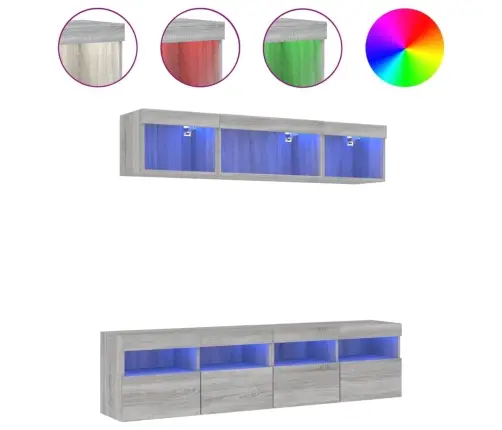 5-Osaline Telerikappide Komplekt Led-Tuledega, Hall Sonoma Tamm