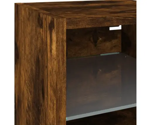 Sieninė Tv Sekcija Su Led, 6 Dalių, Dūminio Ąžuolo, Mediena Sieninė Tv Sekcija Su Led, 6 Dalių, Dūminio Ąžuolo, Mediena