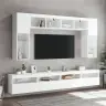 Tv Sienas Skapīši Ar Led, 8 Gab., Balti Vidaxl