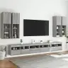 Tv Sienas Skapīši Ar Led, 7 Gab., Pelēka Ozola Vidaxl