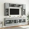 6-Osaline Teleri Seinakappide Komplekt Led-Tuledega, Betoonhall