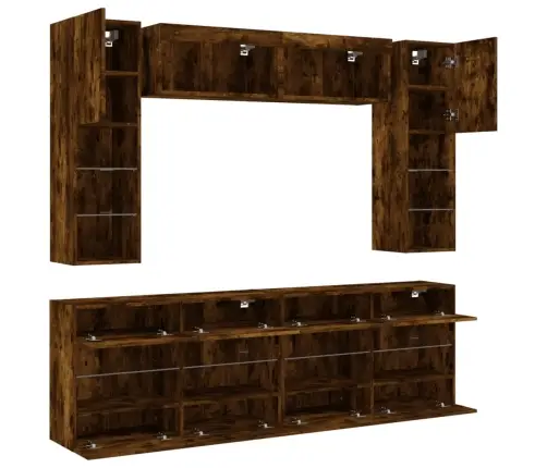 Tv Sienas Skapīši Ar Led, 6 Gab., Ozolkoka Krāsa Vidaxl Tv Sienas Skapīši Ar Led, 6 Gab., Ozolkoka Krāsa Vidaxl