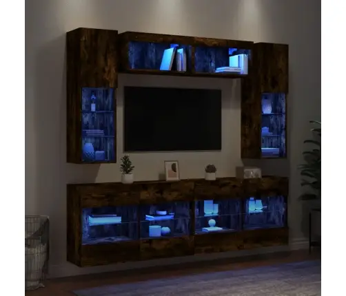 Tv Sienas Skapīši Ar Led, 6 Gab., Ozolkoka Krāsa Vidaxl Tv Sienas Skapīši Ar Led, 6 Gab., Ozolkoka Krāsa Vidaxl