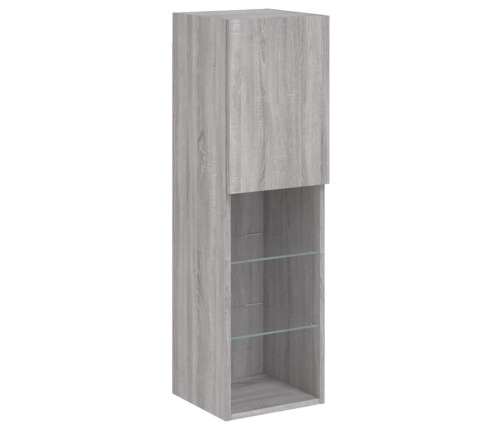 6-Osaline Teleri Seinakappide Komplekt Led-Idega, Hall Sonoma