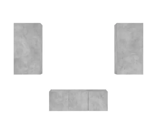 4-Daļīgs Tv Skapīšu Komplekts Ar Led, Betona Pelēks Vidaxl 4-Daļīgs Tv Skapīšu Komplekts Ar Led, Betona Pelēks Vidaxl