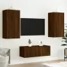4-Daļīgs Tv Skapīšu Komplekts Ar Led, Brūna Ozola Vidaxl