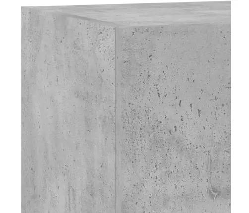 Sieninė Tv Sekcija Su Led, 5 Dalių, Betono, Apdirbta Mediena