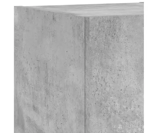 Sieninė Tv Sekcija Su Led, 5 Dalių, Betono, Apdirbta Mediena