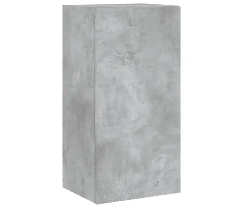 Sieninė Tv Sekcija Su Led, 5 Dalių, Betono, Apdirbta Mediena