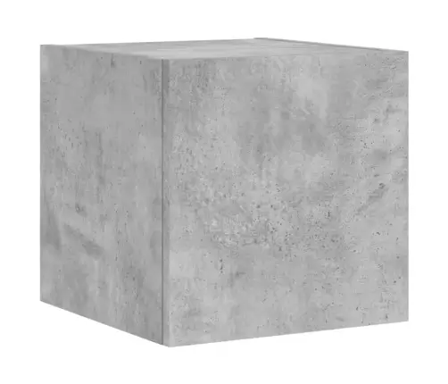 Sieninė Tv Sekcija Su Led, 5 Dalių, Betono, Apdirbta Mediena