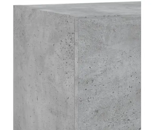 Sieninė Tv Sekcija Su Led, 5 Dalių, Betono, Apdirbta Mediena