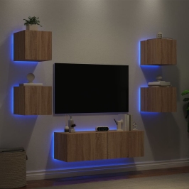 5-Osaline Telerikappide Komplekt Led-Tuledega, Sonoma Tamm